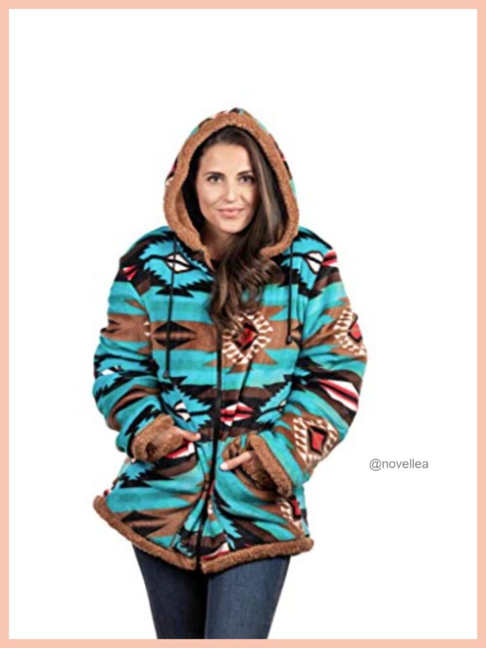 Sherpa Lined Hooded Fleece Zip-Up Jacket Plush Women's